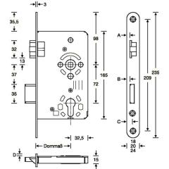 ZT-Einsteckschl.PZW 20/ 65/72/8mm DIN L VA rd Kl 3 Zinkdruckg.SSF