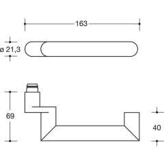 Profiltürgarnitur 162XAH03.646 VA PZ-PZ TS 38,1-48mm HEWI
