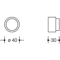 Wandtürpuffer 611.30B PA ma 90 tiefschwarz L.30mm HEWI