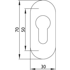 Ovalrosette NW-120/6-S VA 60 Schildst.10mm PZ ov.TECWERK