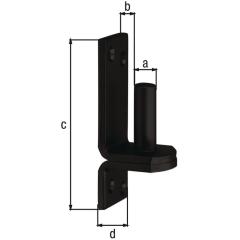 Kloben z.Schr.16x13xmm verzinkt,schwarz ku.-besch.GAH | 6 Stück