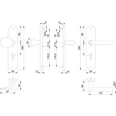 Schutzgarnitur Ams.86G/3331/3310/1400 Alu.F1 72mm 37-47mm HOPPE