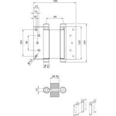 Pendeltürband VA Gr.33 L.125mm 27kg TS 30-35mm DENI | 2 Stück