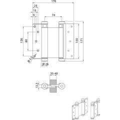 Pendeltürband STA vern.Gr.36 L.150mm 40kg TS 35-40mm DENI | 2 Stück