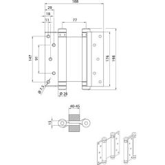 Pendeltürband STA verz.Gr.39 L.175mm 55kg TS 40-45mm DENI | 2 Stück