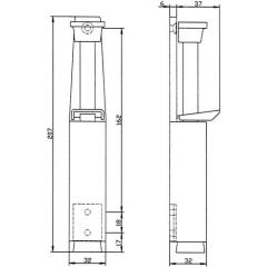 Türfeststeller 3837 0060 22 Zinkdruckg.silber lack.Hubh.60mm Türmontage DENI