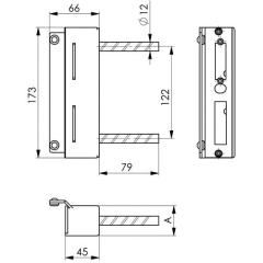 Schließkasten 147-40 f.E-Öffner verz.z.Anschr.AMF