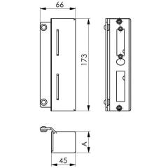Schließkasten 147B-40 f.E-Öffner blk z.Anschweißen AMF