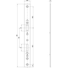 Stulpunterlage B9050 VA silber B.24xL.270mm ktg.DIN L/R fl.BKS