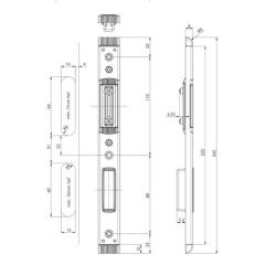 Schließteil 59046 Falle/Riegel U-St.24x8mm L/R silberf.FUHR