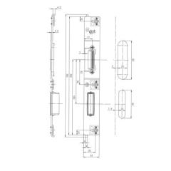 Schließteil Falle/Riegel F-St.33mm li.silberf.FUHR