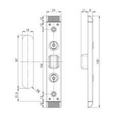 Schließteil 59076 Bolzenr.U-St.24x8mm L/R silberf.FUHR