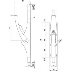 Tortreibriegel PLANO abschl.13mm abschl.Schlaufenanzahl 3 LM hell verz.DENI