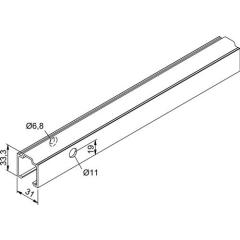 Laufschiene 53/73 Alu.EV1 elox.Lager-L.1300mm Wm.HELM