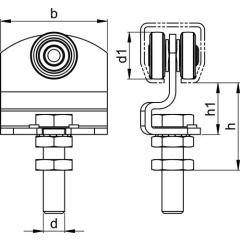 Rollapparat -90 390 f.Pro 300 STA verzinkt,gelb 65kg HELM