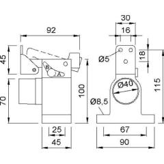 Türfeststeller 1010.02 Alu.silberf.lack.Bodenmontage KWS