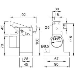 Türfeststeller 1010.31 Alu.silberf.elox.Bodenmontage KWS