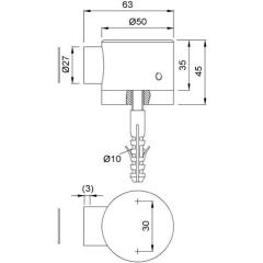 Türfeststeller 1015.31 Alu.silberf.elox.Bodenmontage KWS