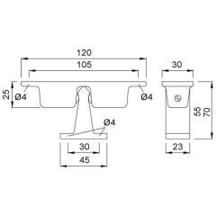 Türfeststeller 1055.02 Aluminium/Stahl silberf.lack.Wm.KWS
