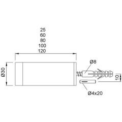 Wandtürpuffer 2070 VA ma L.60mm KWS