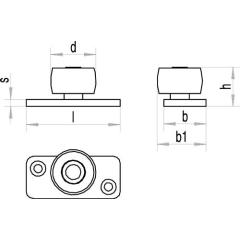 Führungsrolle 459 PL STA verzinkt,gelb Kunststoffrolle HELM