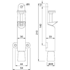 Türfeststeller 102802 STA silberf.lack.Hubh.50mm Türmontage KWS