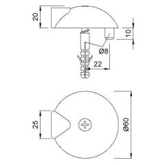 Türpuffer 2003.82 D.60mm H.20mm VA ma Dübelmontage KWS