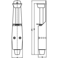 Türfeststeller 90/1 LM weiß Hubh.30mm Türmontage FRIDAVO