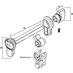 WC-/Badmodul 007/7244 Ganzglastür,horiz.Einbau Alu.Druckg.m.Zub.SCHNEGEL