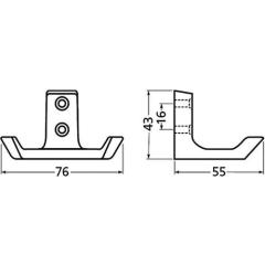 Mantelh.0033 zweifach A.55mm Alu.silberf.elox.H.43mm Hermeta