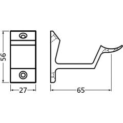 Handlaufträger 3542 Alu.silberf.elox.gewölbte Auflage HERMETA