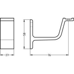 Handlaufträger 3551 Alu.silberf.elox.ger.Auflage HERMETA