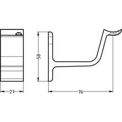 Handlaufträger 3553 Alu.schwarz ku.-besch.gewölbte Auflage HERMETA