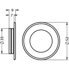 Muschelgr.Alu.schwarz pulv.rd.EL.-D.35mm HERMETA