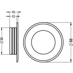 Muschelgr.Alu.schwarz pulv.rd.EL.-D.50mm HERMETA
