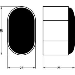Wandtürpuffer 4700/4702/4704 Alu.schwarz ku.-besch.L.25mm HERMETA