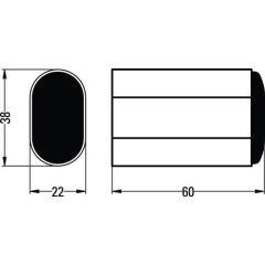 Wandtürpuffer 4700/4702/4704 Alu.schwarz ku.-besch.L.60mm HERMETA