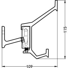 Wandgarderobe Alu.F1 ma silber 10 Hut-/Mantelhaken L.1250mm