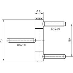 Einbohrband BAKA C 1-15 WF 3-tlg.topzink 60kg DIN L/R HLT SIMONSWERK | 20 Stück