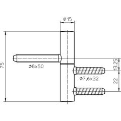 Einbohrband BAKA B 1-15 2-tlg.topzink 40kg DIN L/R HLT SIMONSWERK