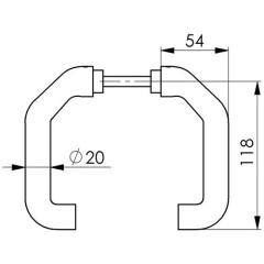 Türdrückerlochteil 476L LM F1/silberf.Schlosskästen gekr.4-KT.8mm AMF