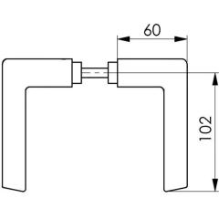 Türdrückerpaar 465 LM 105 o.Rosetten 4-KT.8mm AMF