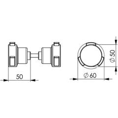Knopfdrückerpaar 490GN Material Alu.u.Ku.drehb.4-KT.8mm AMF