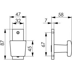 Türknopf 495 LM F1/silberf.ger.ktg fest B.47mm H.45mm AMF