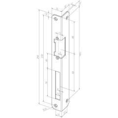 Winkelschließbl.324 S.3mm STA geschliffen verz.DIN L ASSA ABLOY