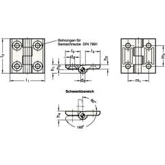 Scharnier GN 237 H.40mm B.40mm S.5mm Zink-Druckguss besch.GANTER | 10 Stück