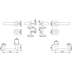 FS-Garnitur Rotterdam FS-1401/42H/42HS Alu.F9714M schw. ma D/D TS 40-65mm PZ rd.