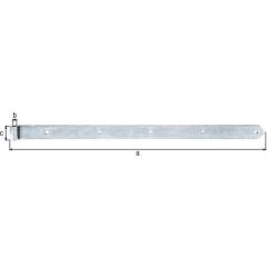 Ladenband L.800x16x45mm S.5mm STA galv.verz.d.pass.D.16mm rd GAH