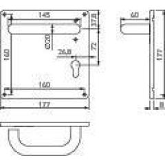 FS-Garnitur NW-445-2 VA 60 TS 39-52mm PZ quad.DIN L/R TECWERK