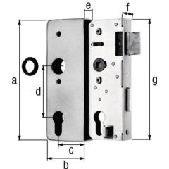 GAH - Schlosskasten DIN L/R Maß A170xB60xC40mm Maß E 30mm Dornm.40mm
